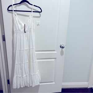 White Boho Summer Dress Beachy